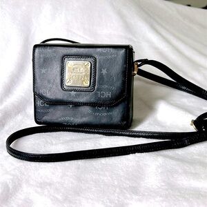 🖤Vtg HCL Black leather Mini Crossbody bag